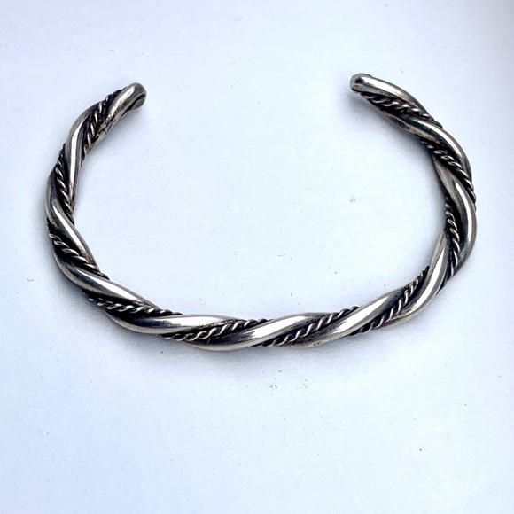 Sterling Cable Twist Rope Cuff - Picture 2 of 3